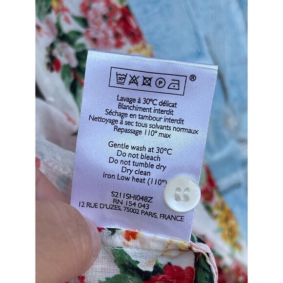 Sézane Pierro Shirt Bouquet De Rose size 34/4 - Picture 12 of 12